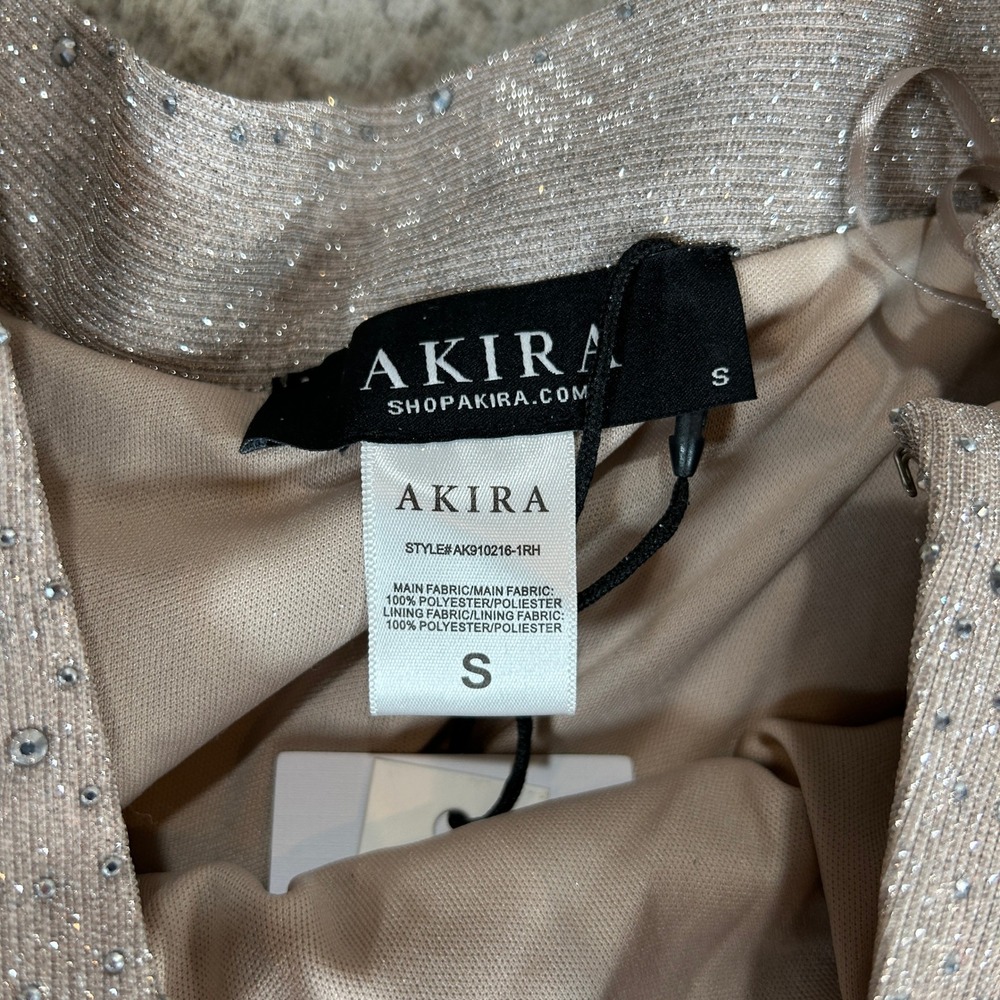 Akira Silver Metallic Rhinestone Pleated Mini Skirt Womens Small New - Picture 6 of 8